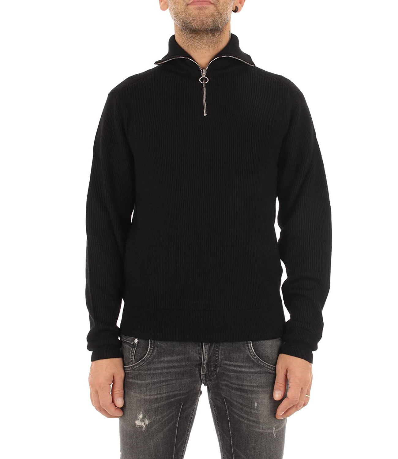 A|X Armani Exchange Maglione 1/2 Zip Uomo Mod. 6KZM2V ZM1LZ 1200 Nero