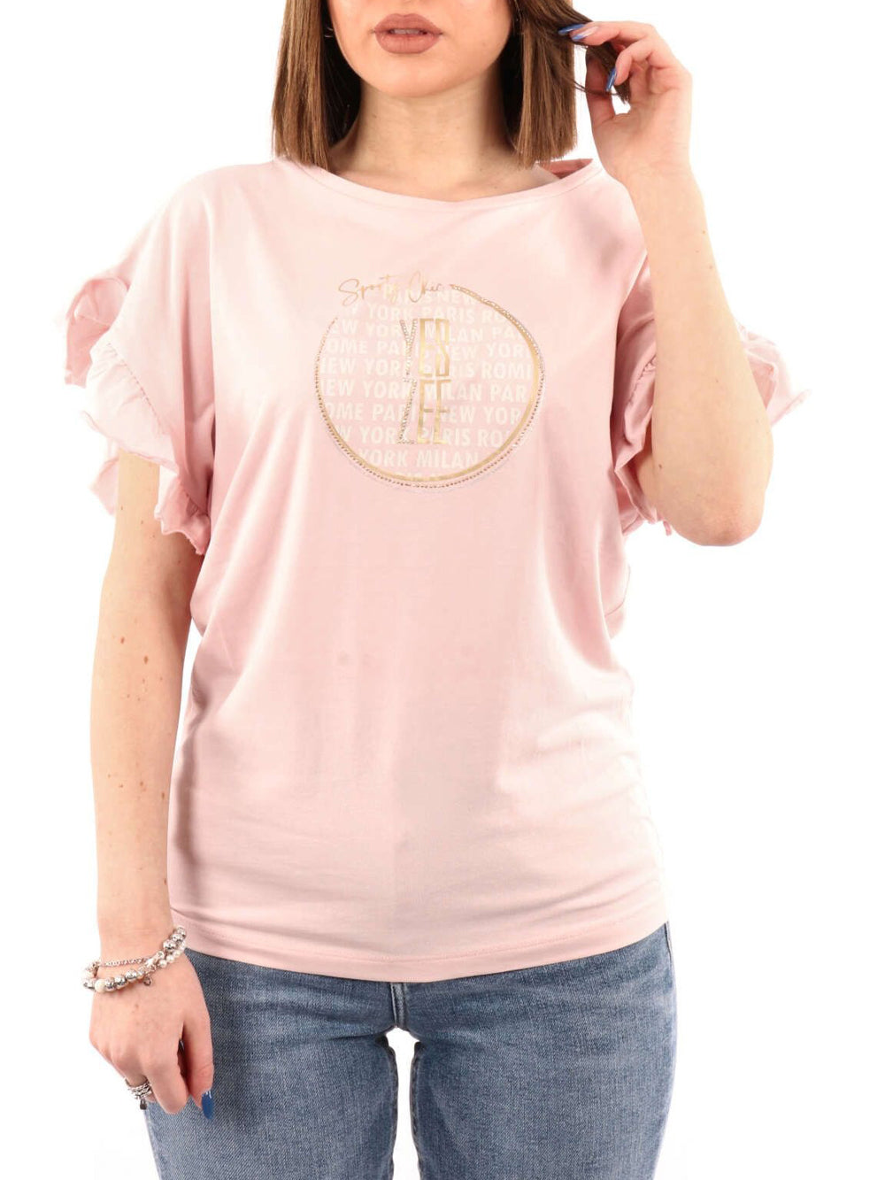 Yes Zee T-shirt da Donna Rosa