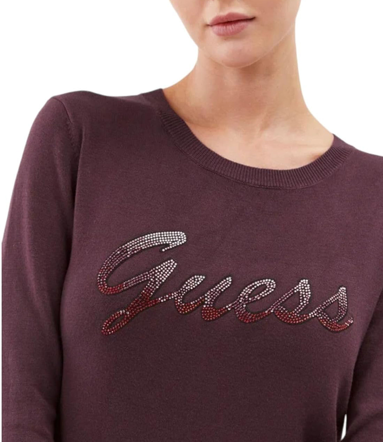 Guess Maglia Donna Mod. W3BR22 Z2NQ2 G4A1 Amaranto Viola