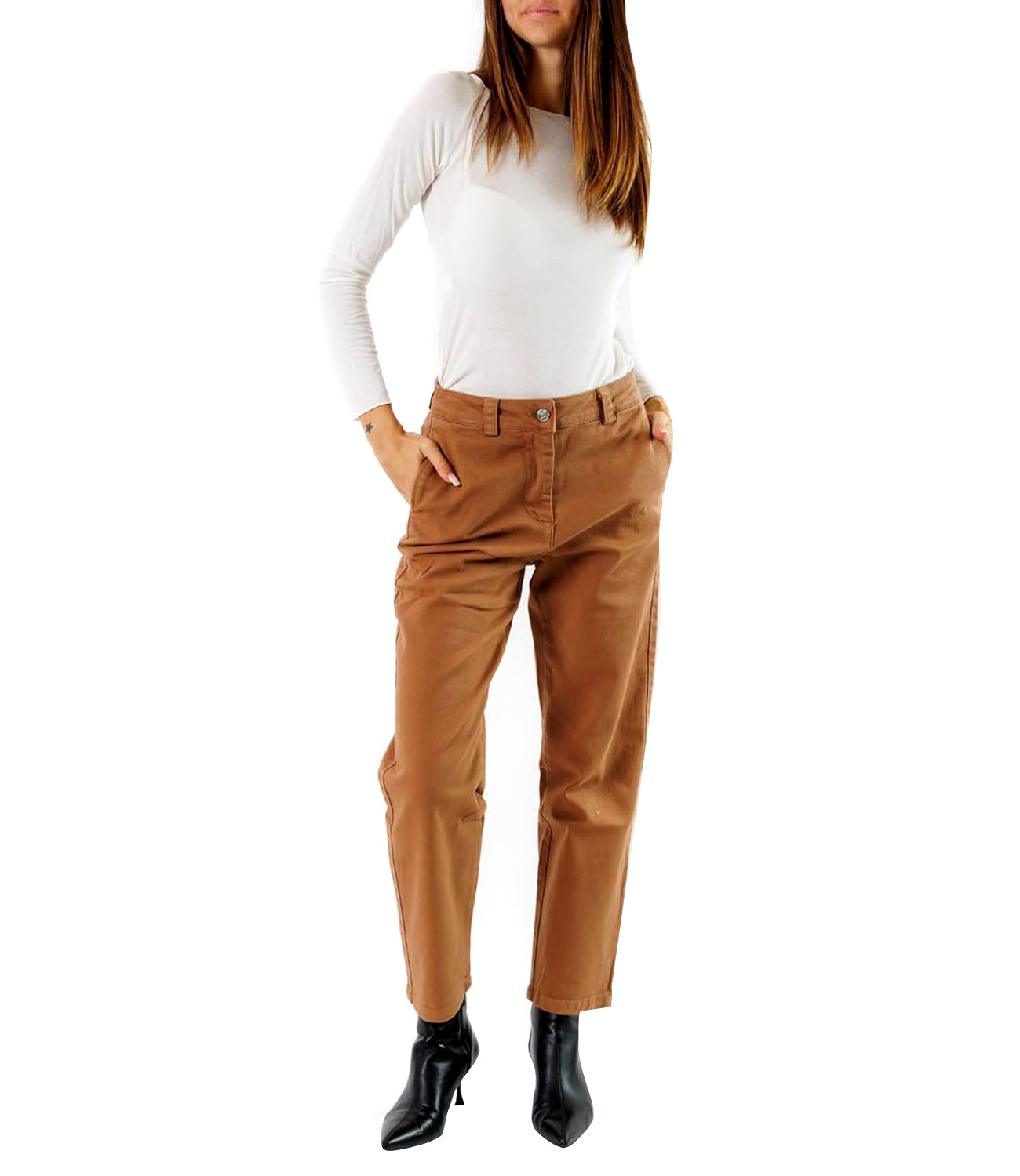 Kontatto Pantalone Donna Mod. TT1706 Cammello Beige