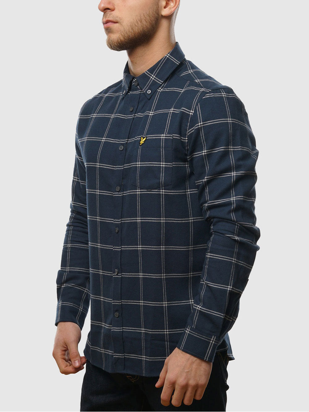 Lyle & Scott Camicia Lyle &amp; Scott Windowpane Shirt da Uomo - Blu