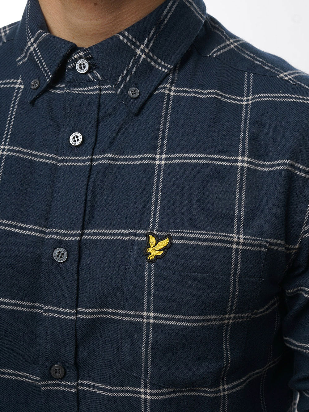 Lyle & Scott Camicia Lyle &amp; Scott Windowpane Shirt da Uomo - Blu