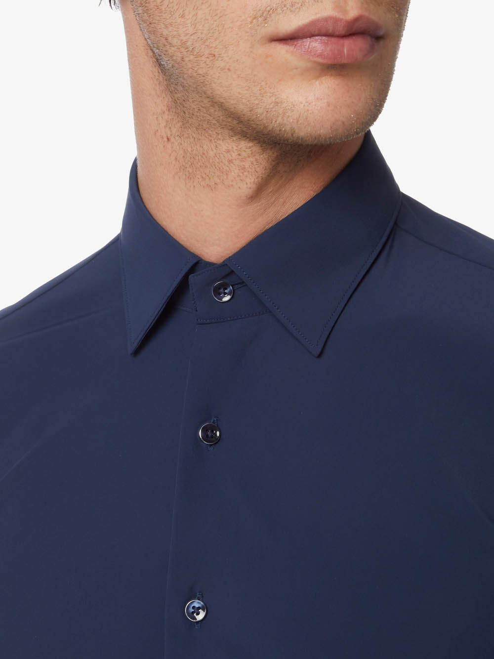 Camicia Classica Michael Kors Performance Slim da Uomo - Blu