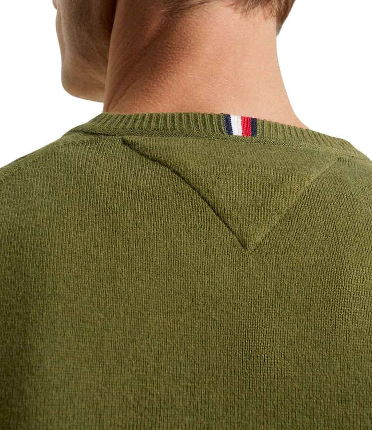 Tommy Hilfiger Maglione Girocollo Uomo Mod. MW0MW28046 COT-CASH MS2 Verde