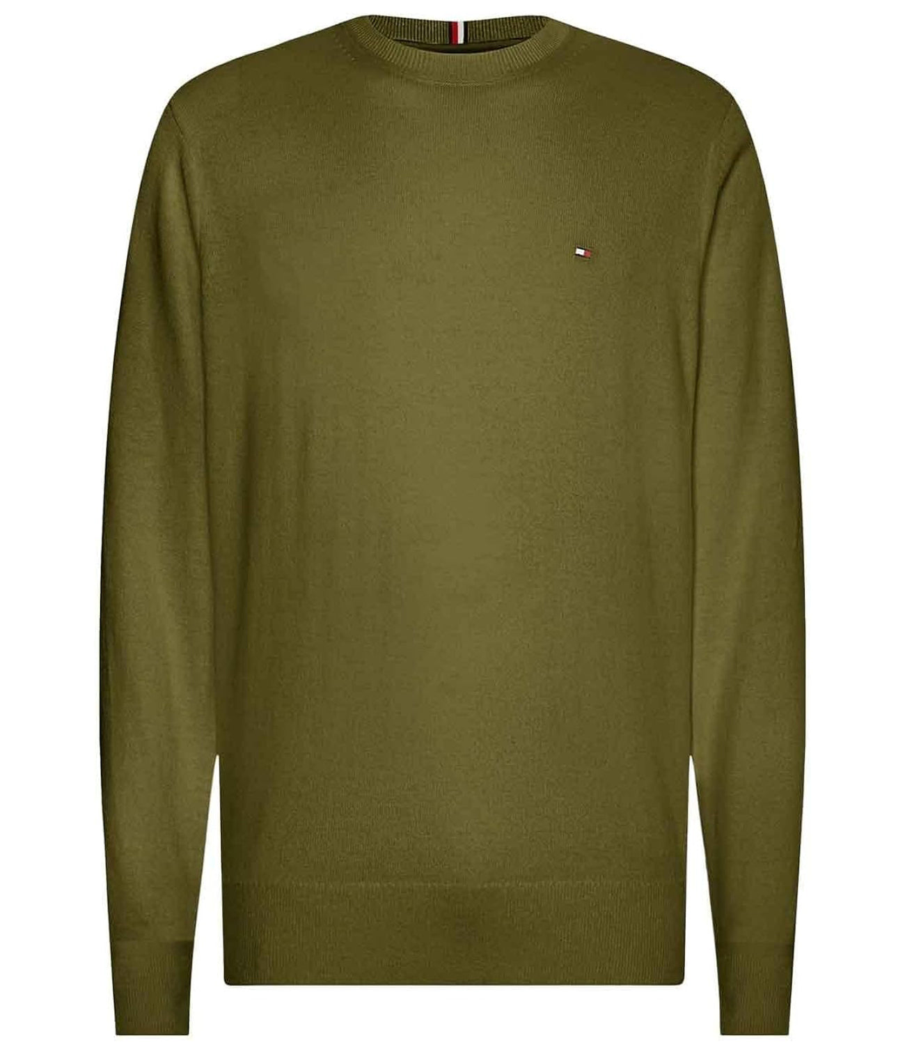 Tommy Hilfiger Maglione Girocollo Uomo Mod. MW0MW28046 COT-CASH MS2 Verde