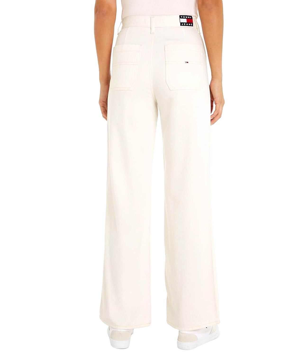 Tommy Hilfiger Tommy Jeans Pantalone Donna Mod. DW0DW16163 YBH Panna Avorio