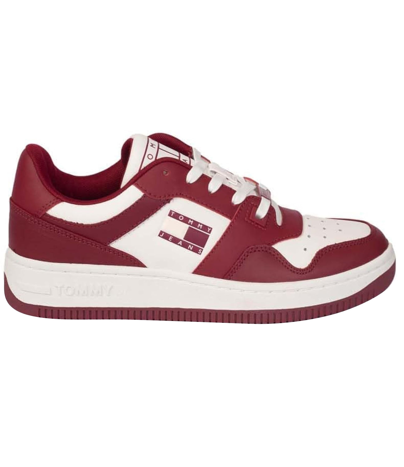 Tommy Hilfiger Tommy Jeans Sneakers Uomo Mod. EM0EM01256 BASKET PREMIUM XJS Bordeau Rosso