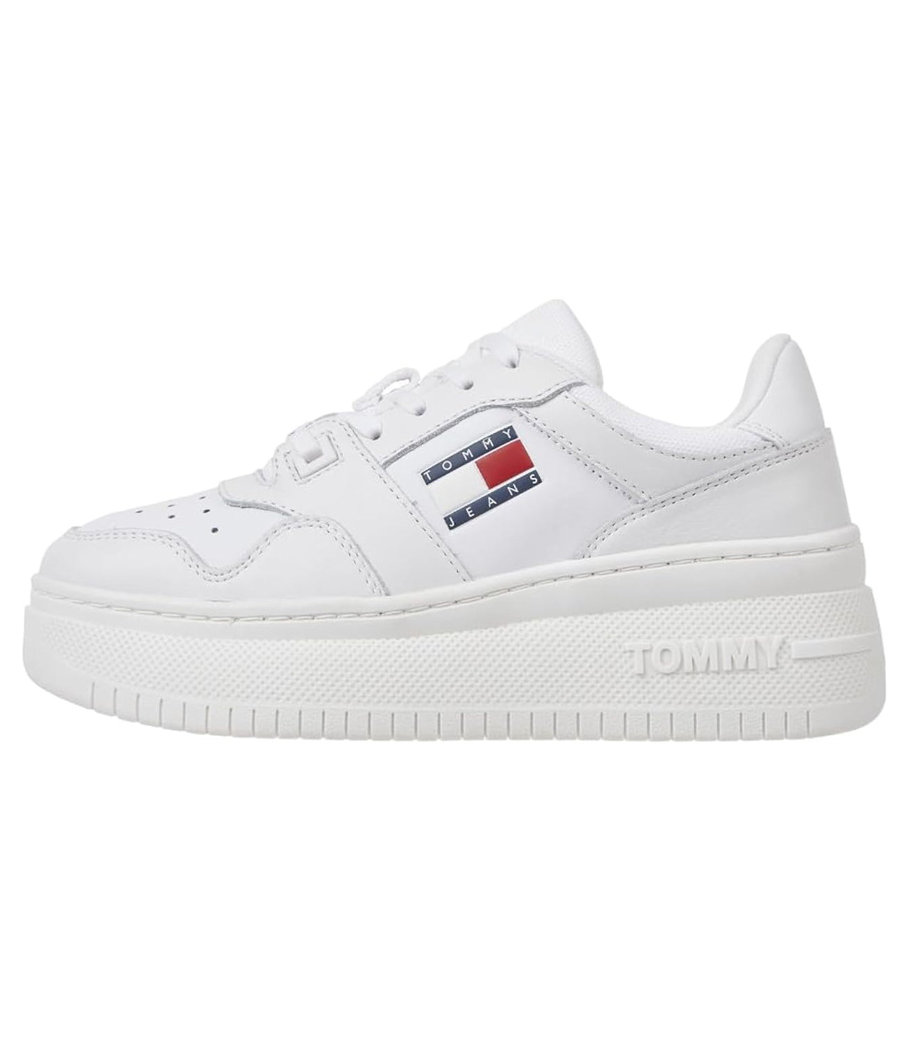 Tommy Hilfiger Tommy Jeans Sneakers Donna Mod. EN0EN02536 RETRO BASKET PLAT 0K4 White Bianco