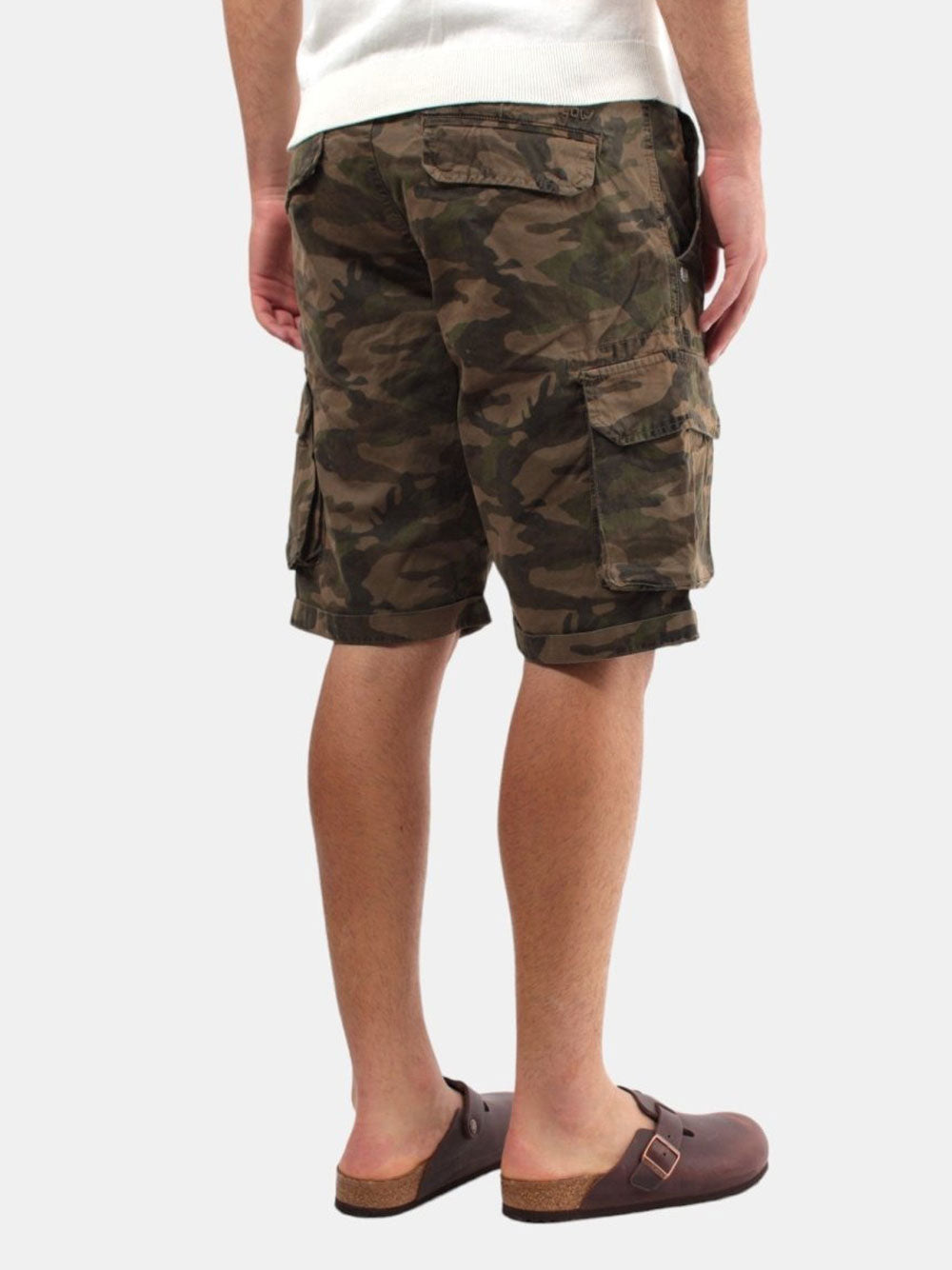 Bermuda Casual 40Weft Nick Cargo da Uomo - Camouflage Verde