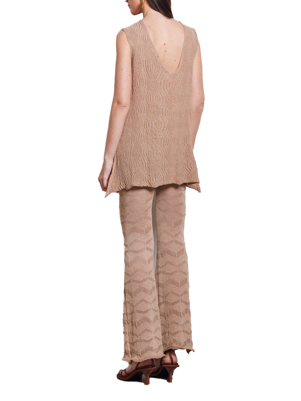 Pantalone Zampa Akep Lurex da Donna - Beige