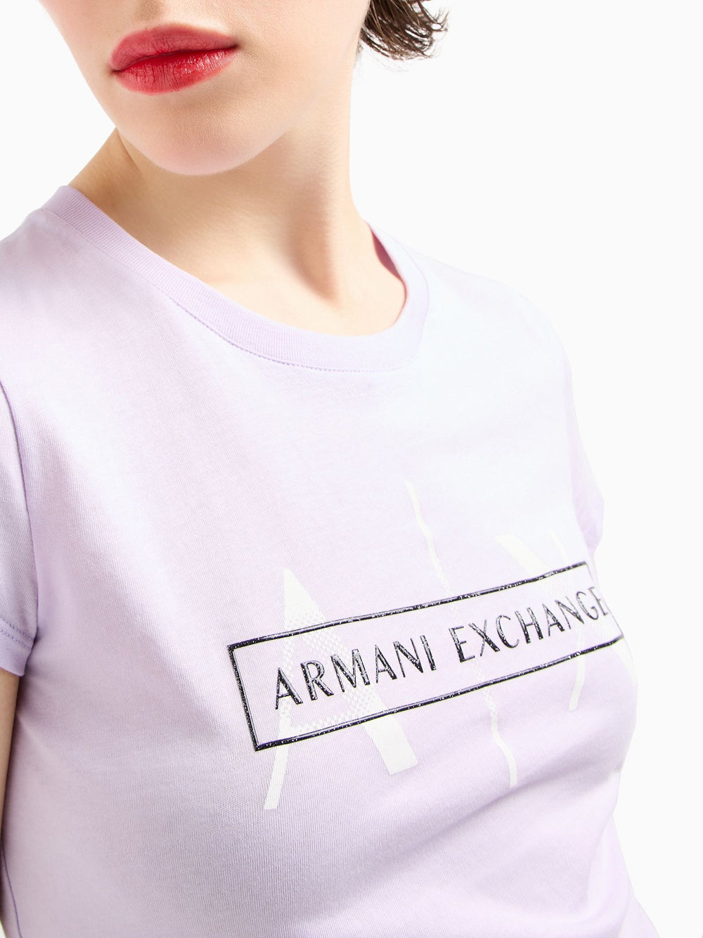 T-shirt Armani Exchange Slim Fit da Donna - Viola