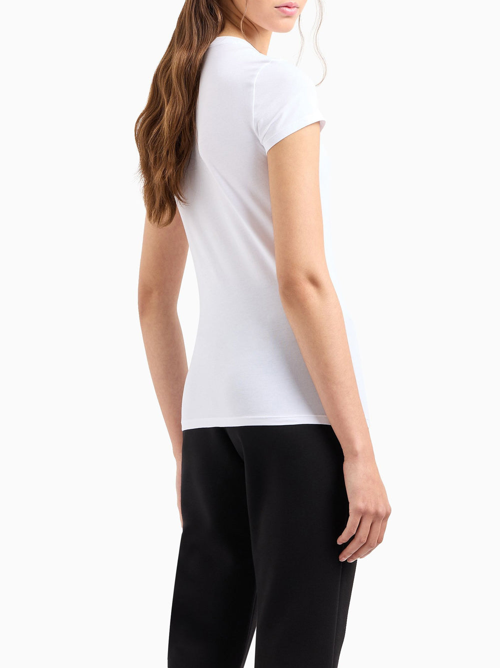 T-shirt Armani Exchange Slim Fit da Donna - Bianco