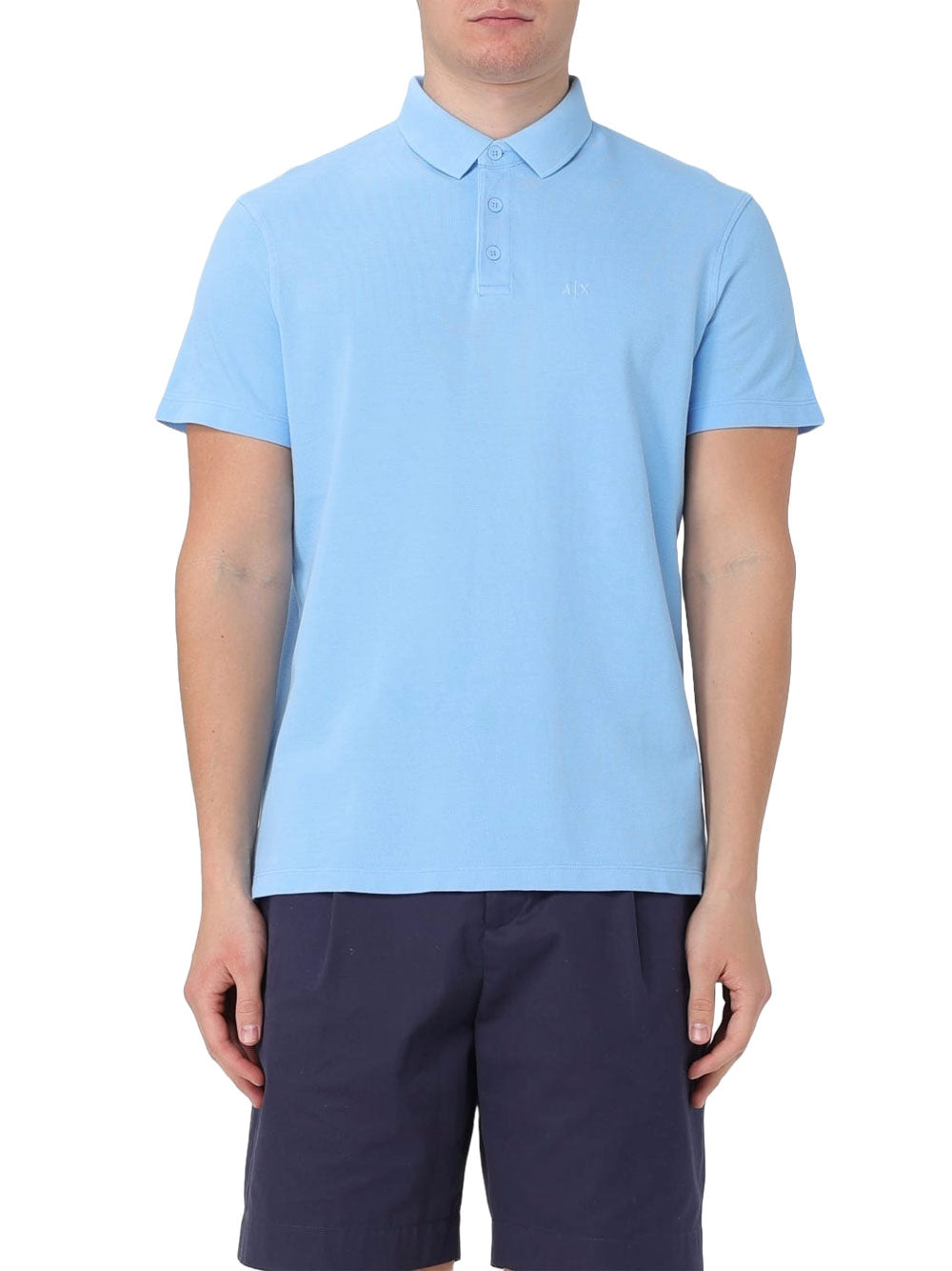 Polo Armani Exchange da Uomo - Celeste