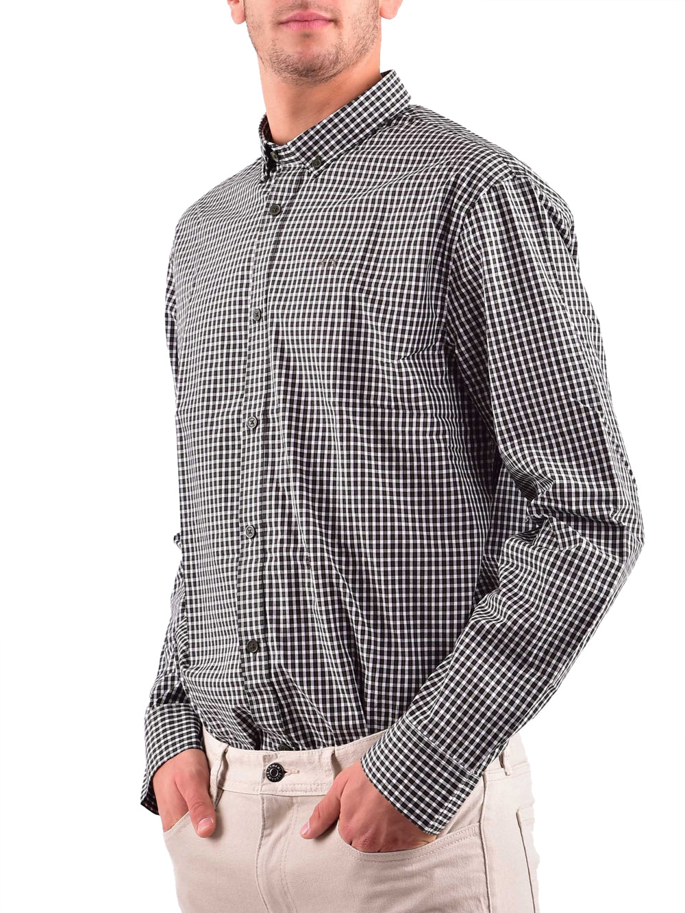 Camicia Casual Armani Exchange da Uomo - Nero Bianco