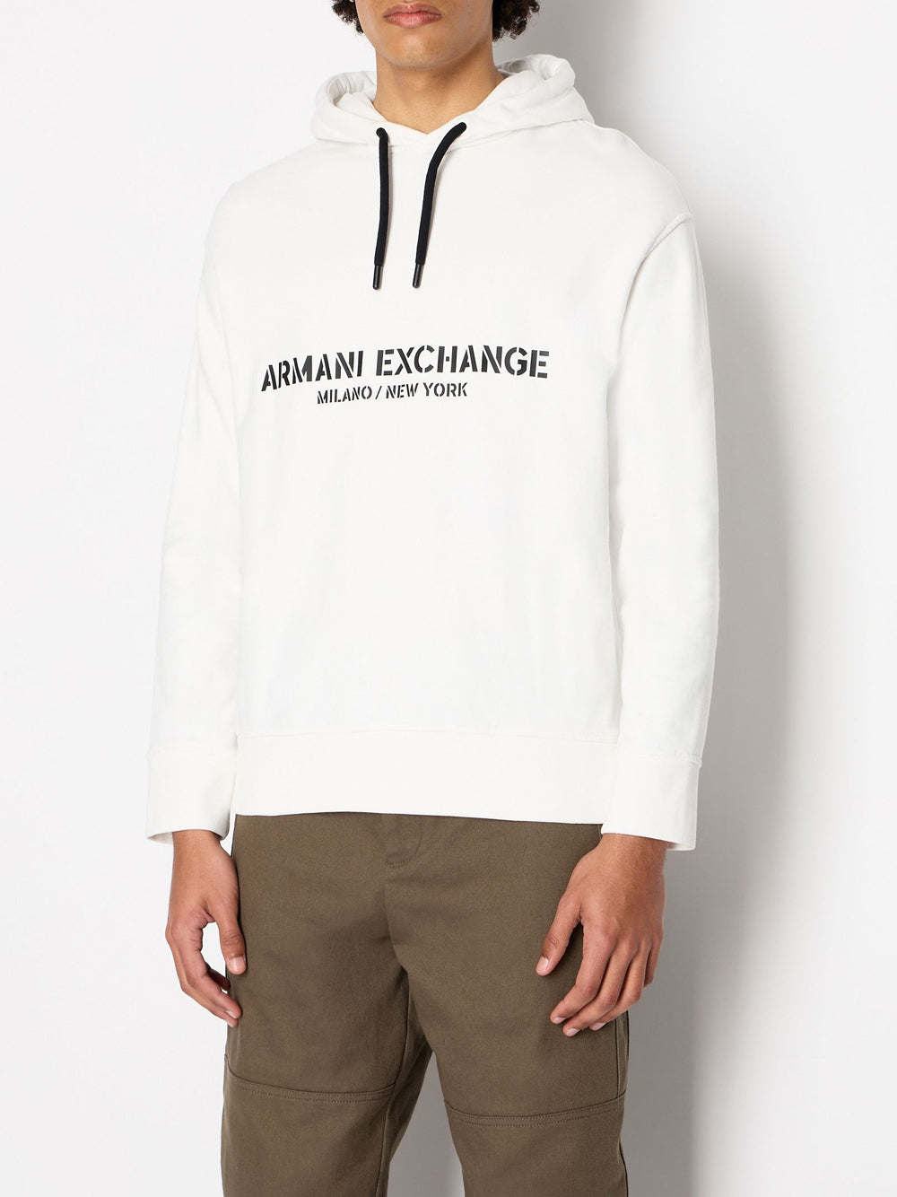 Felpa Cappuccio Armani Exchange da Uomo - Bianco