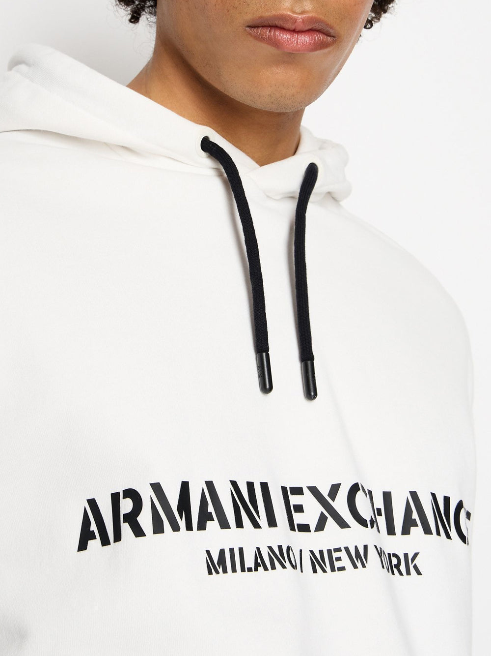 Felpa Cappuccio Armani Exchange da Uomo - Bianco