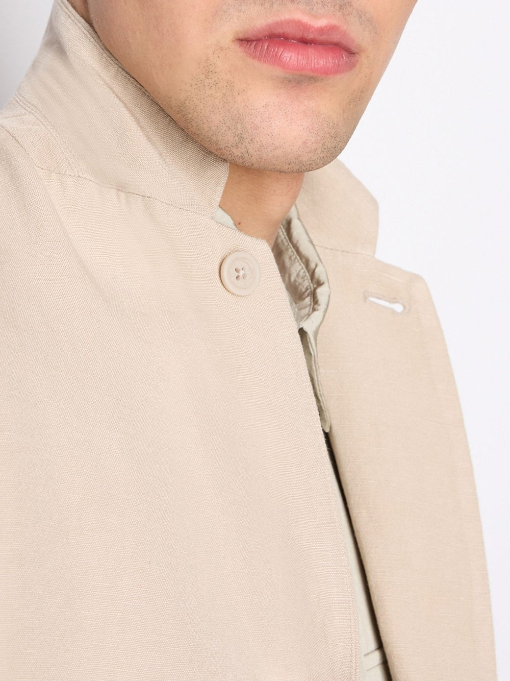 Blazer Armani Exchange Misto Lino da Uomo - Beige