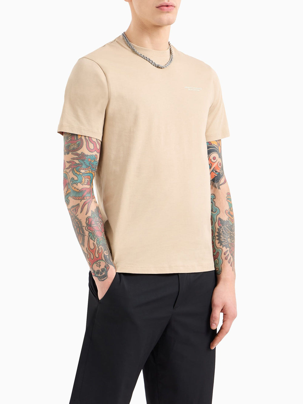 T-shirt Armani Exchange da Uomo - Beige