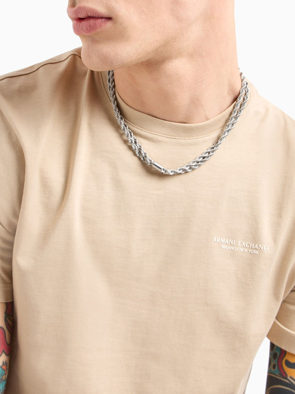 T-shirt Armani Exchange da Uomo - Beige