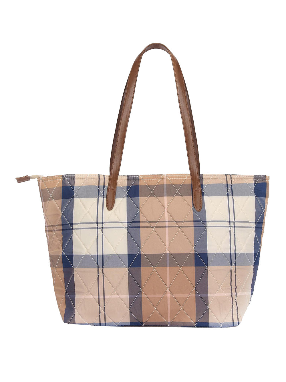 Borsa Shopper Barbour Wetherham Tartan da Donna - Marrone