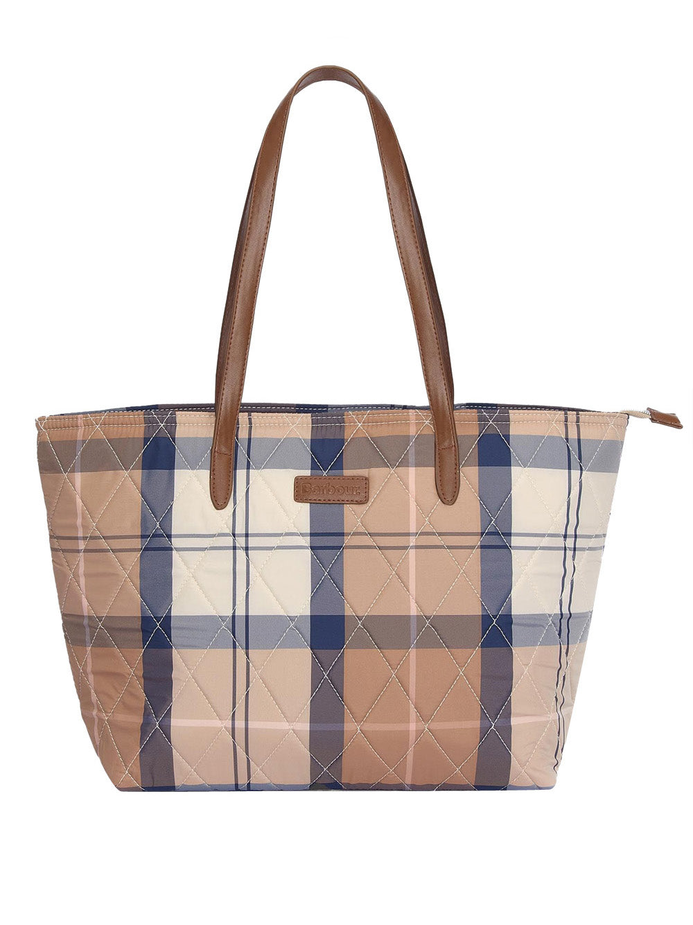 Borsa Shopper Barbour Wetherham Tartan da Donna - Marrone