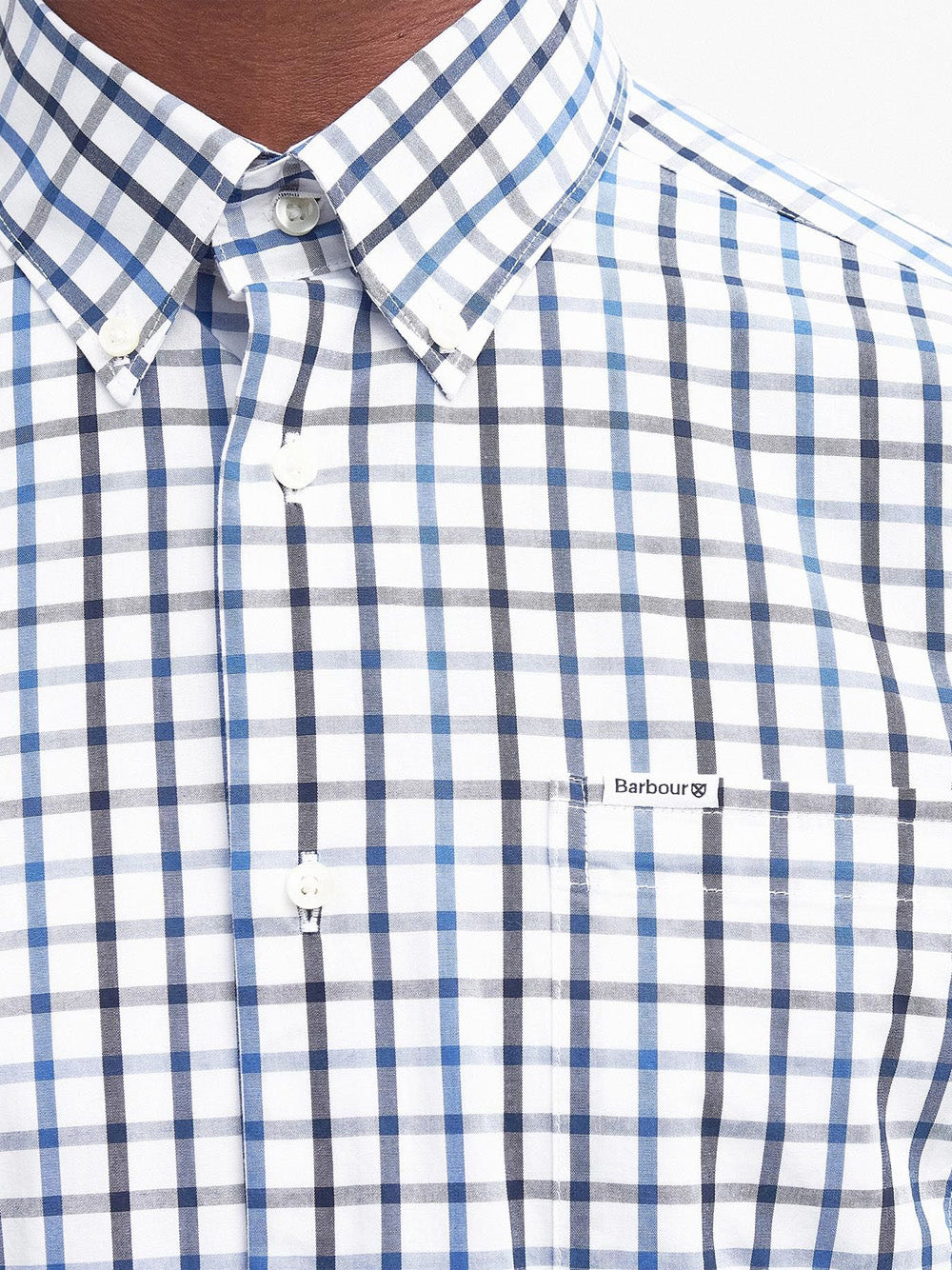 Camicia Casual Barbour Eldon Tailored da Uomo - Bianco Blu