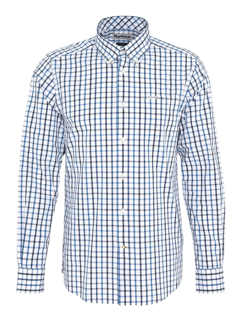 Camicia Casual Barbour Eldon Tailored da Uomo - Bianco Blu