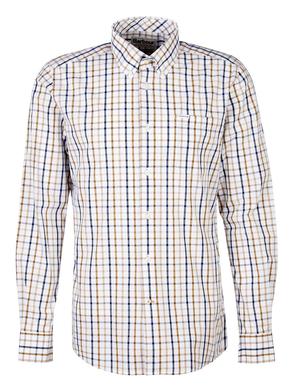 Camicia Casual Barbour Eldon Tailored da Uomo - Bianco Blu Giallo