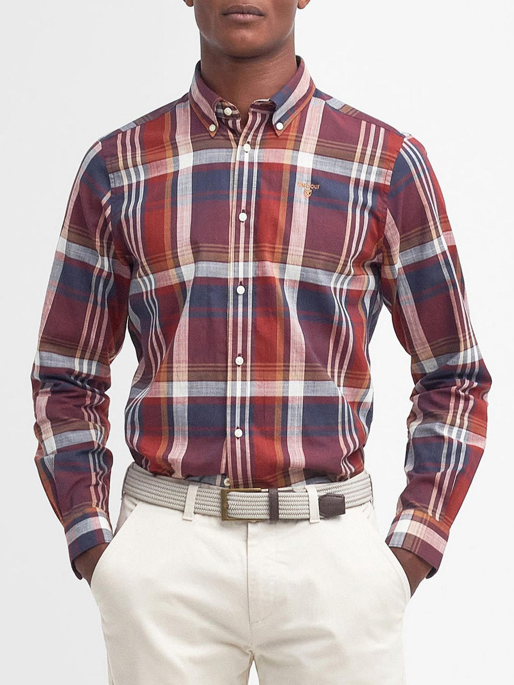 Camicia Casual Barbour Kidd Tailored da Uomo - Rosso