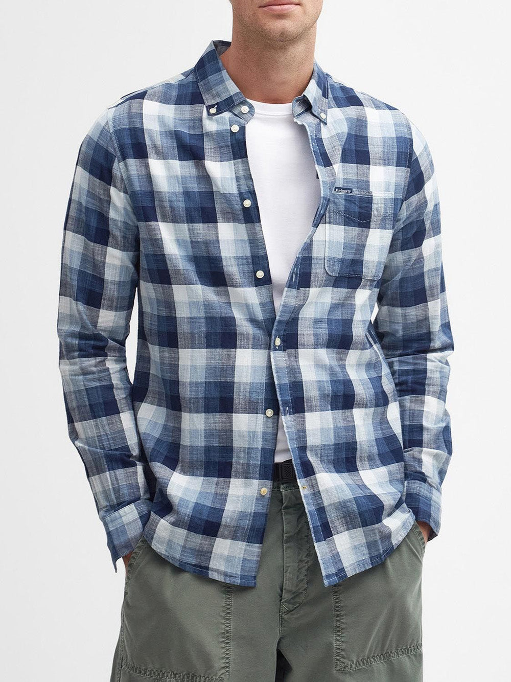 Camicia Casual Barbour Hillroad Tailored da Uomo - Blu