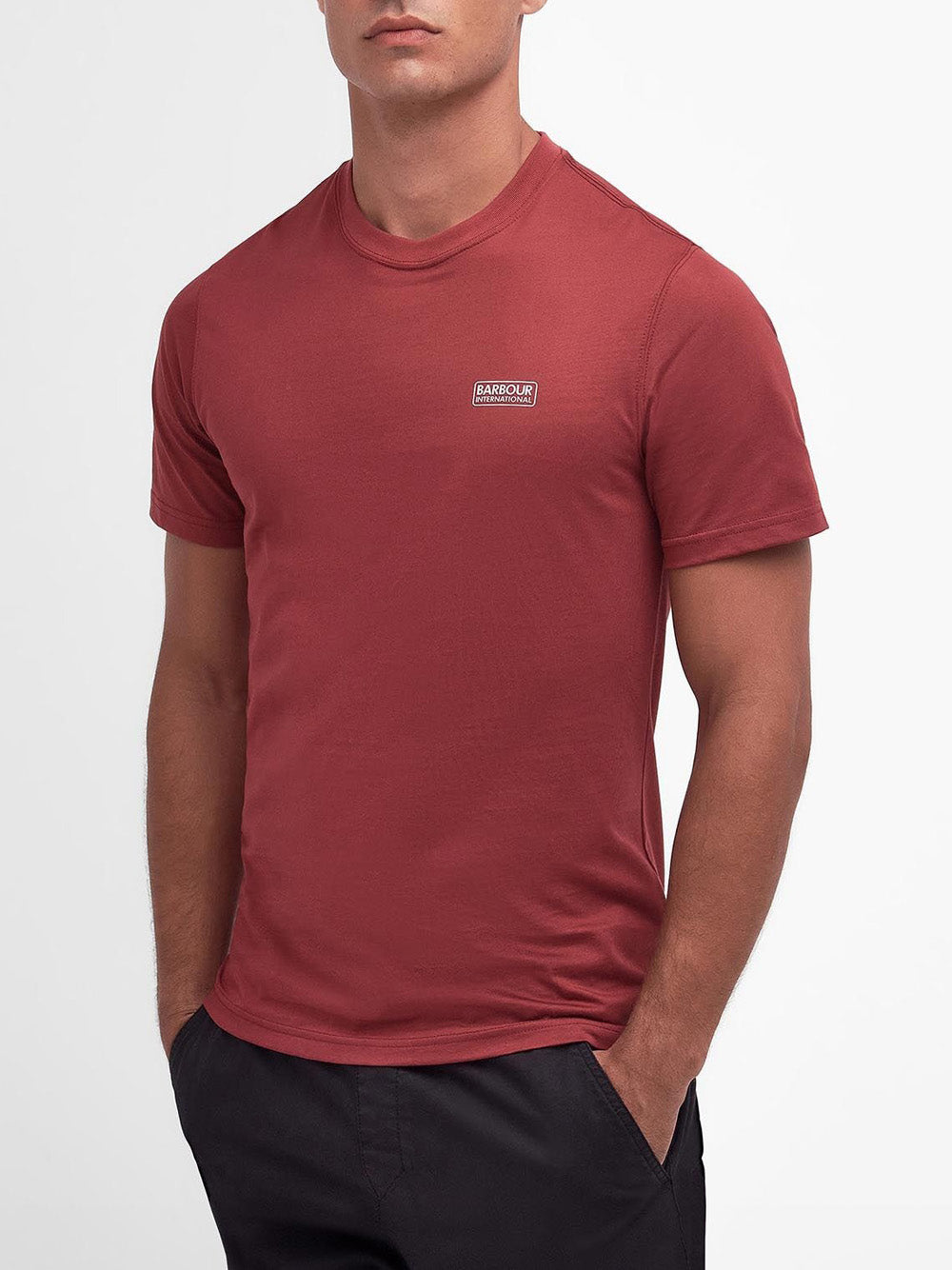 T-shirt Barbour Small Logo da Uomo - Bordeaux