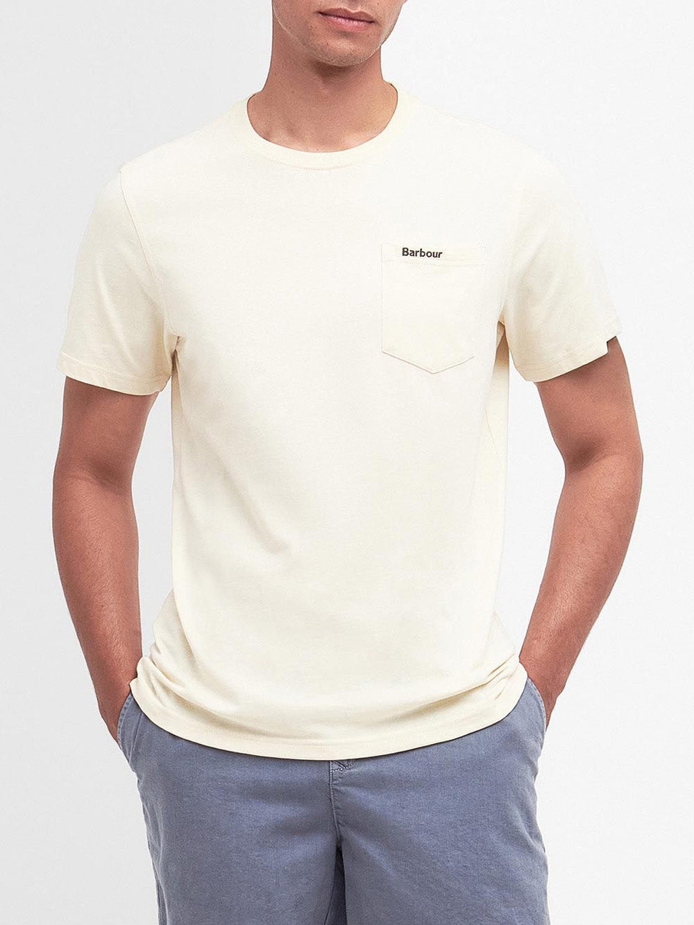 T-shirt Barbour Langdon Pocket da Uomo - Avorio