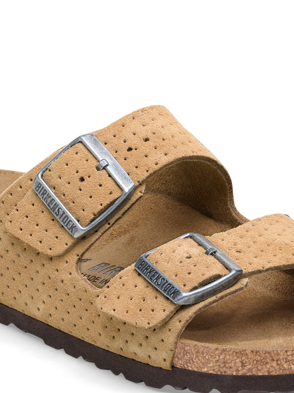 Sandalo Basso Birkenstock Arizona Suede Leather Unisex - Beige