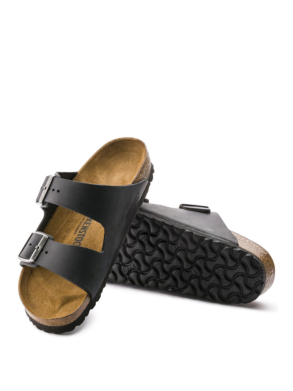 Sandalo Basso Birkenstock Arizona Oiled Leather Unisex - Nero