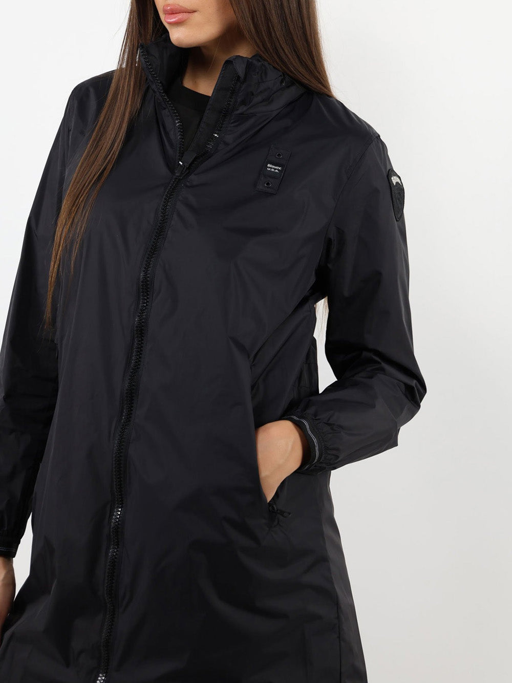 Trench Blauer Impermeabile Lungo da Donna - Nero