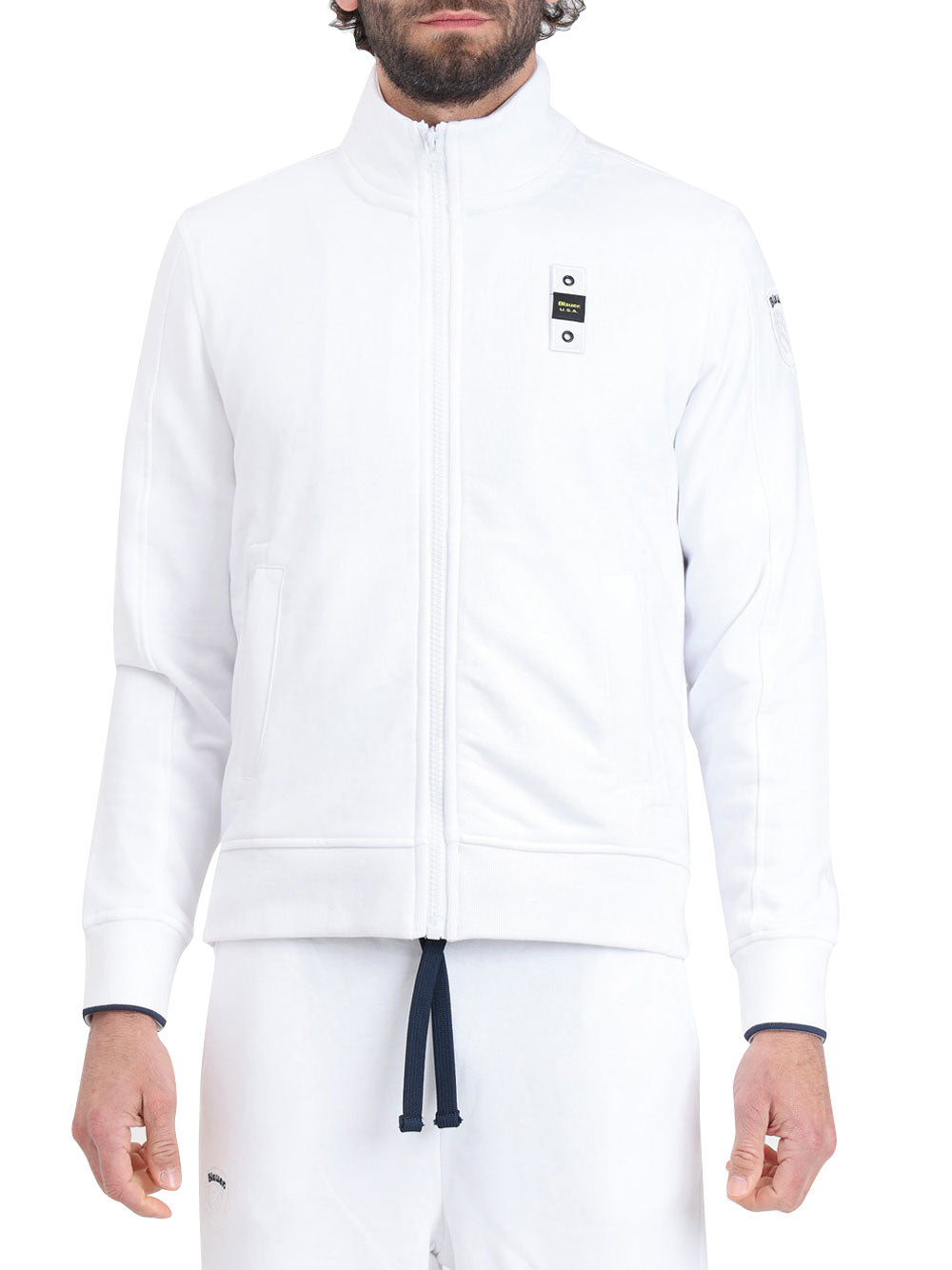 Felpa Zip Blauer da Uomo - Bianco