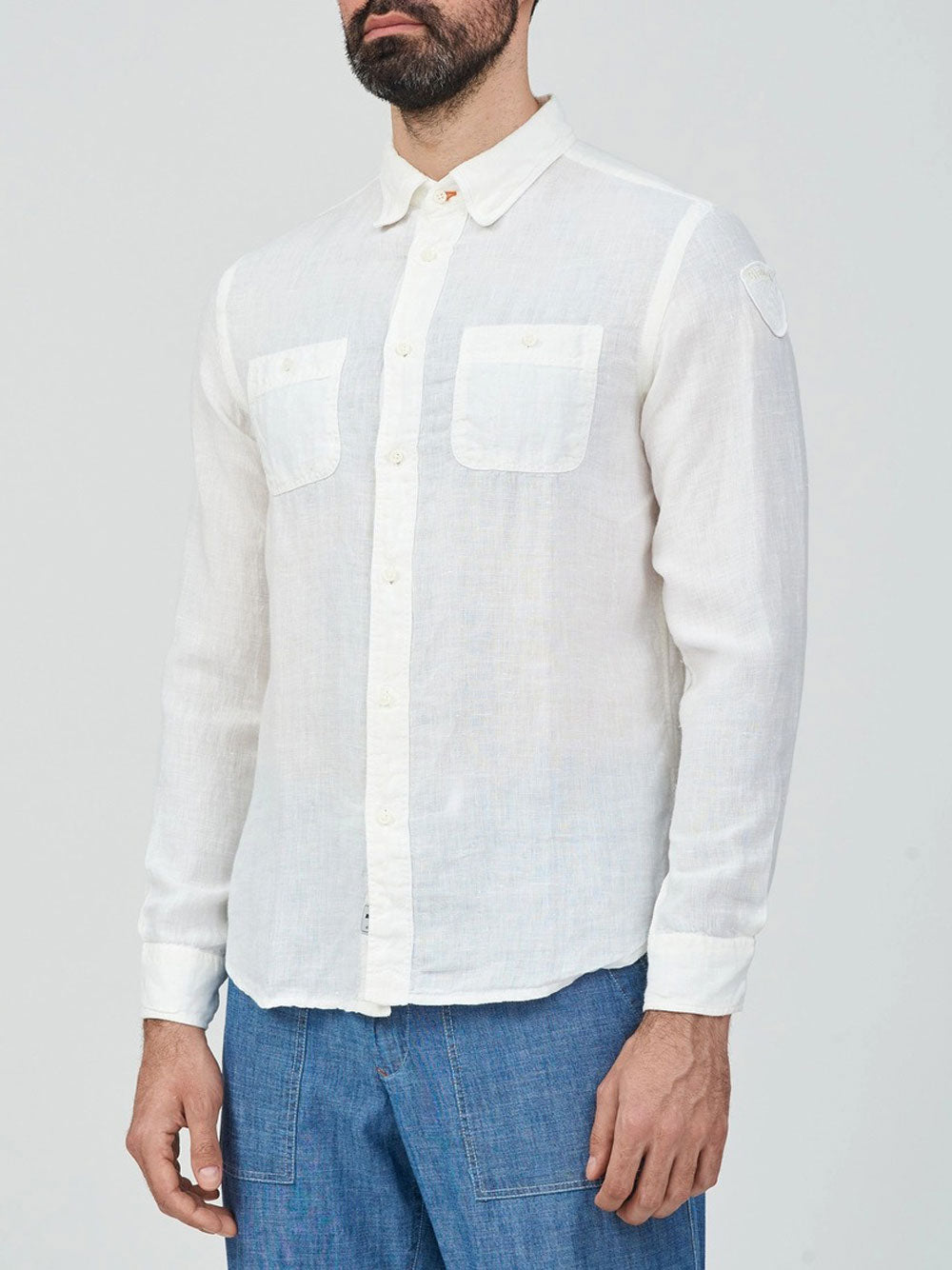 Camicia Casual Blauer Lino da Uomo - Bianco