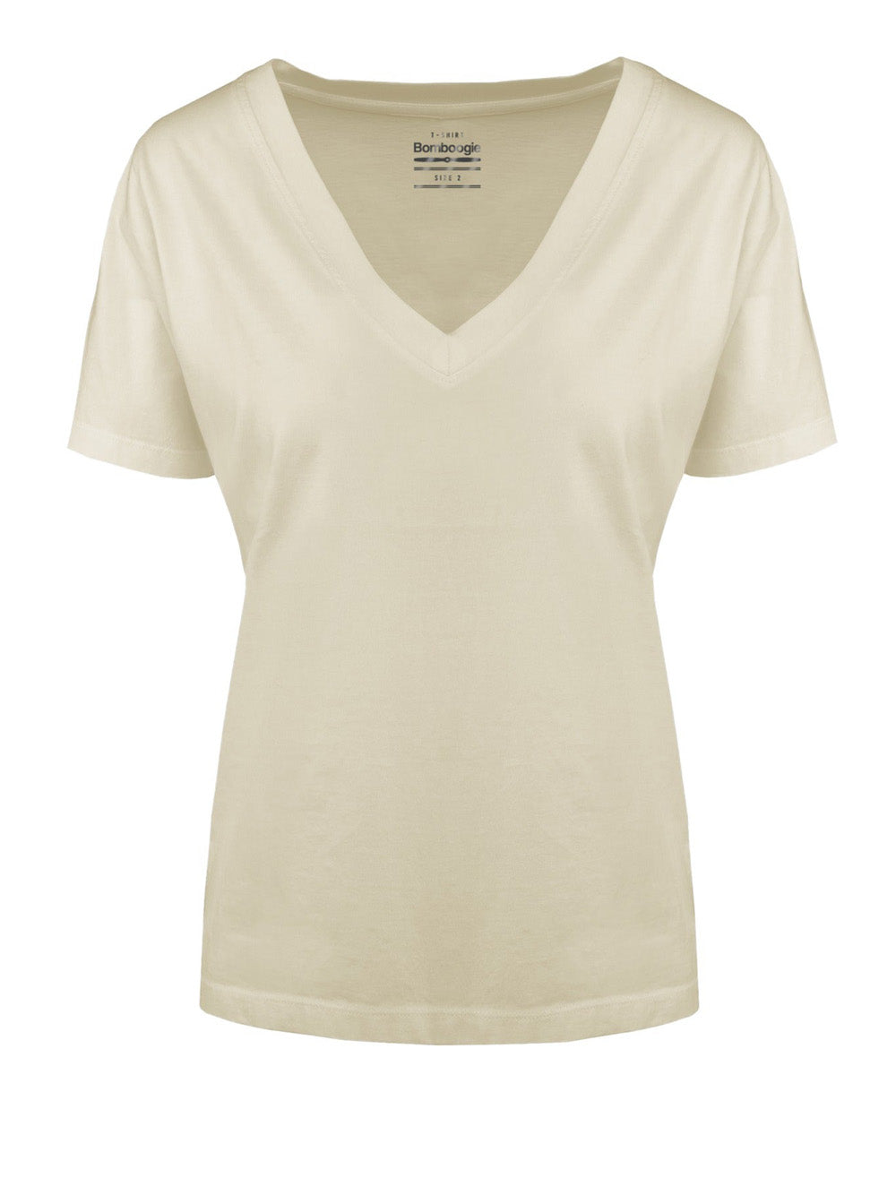 T-shirt Bomboogie V Neck da Donna - Avorio