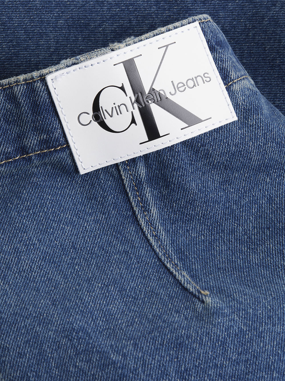 Gonna Mini Calvin Klein Darted da Donna - Denim