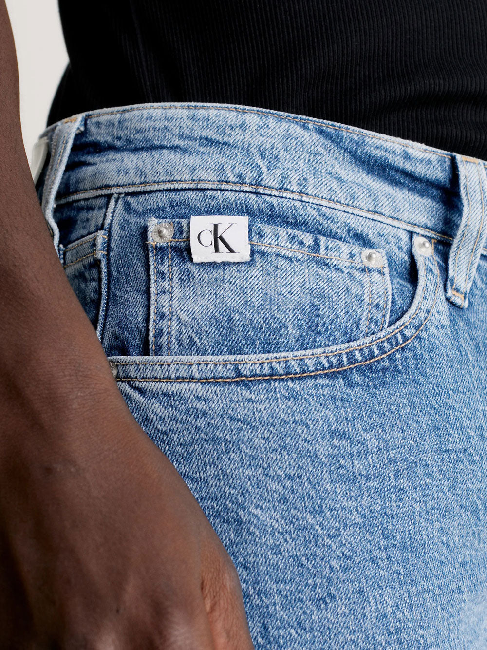 Jeans Slim Calvin Klein Taper da Uomo - Denim