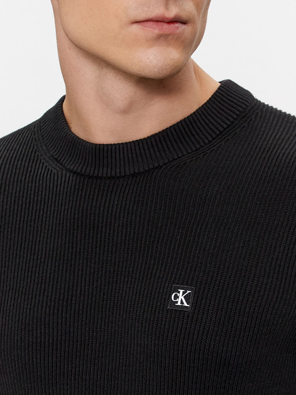 Pullover Calvin Klein Embro Badge da Uomo - Nero