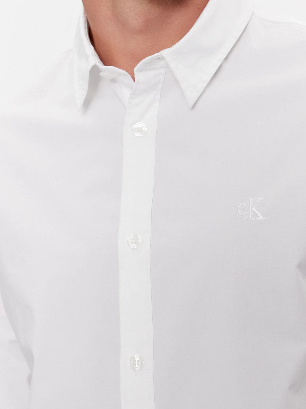 Camicia Classica Calvin Klein Slim Stretch da Uomo - Bianco