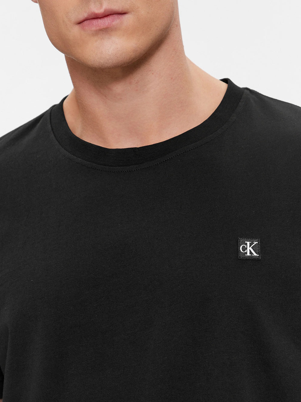 T-shirt Calvin Klein Embro Badge da Uomo - Nero