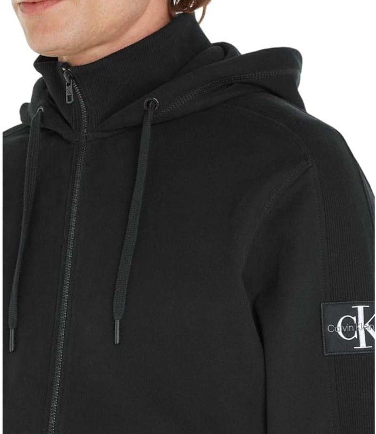 Calvin Klein Calvin Klein Jeans Felpa cappuccio Uomo Mod. J30J324956 ZIP BEH Black Nero