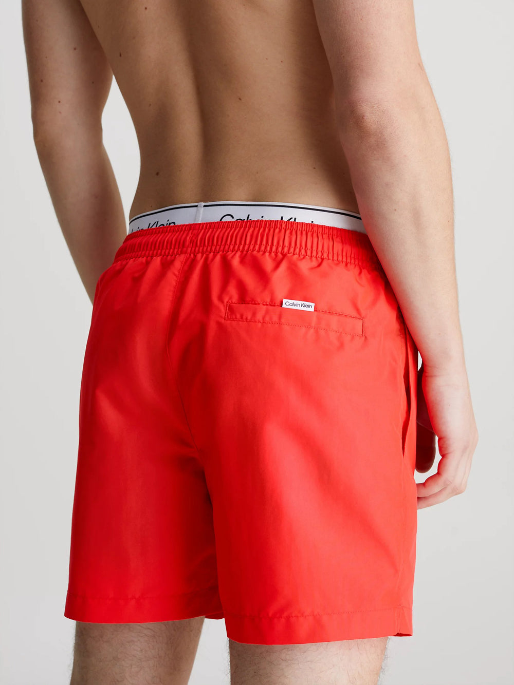 Shorts Mare Calvin Klein Medium Double Wb da Uomo - Rosso