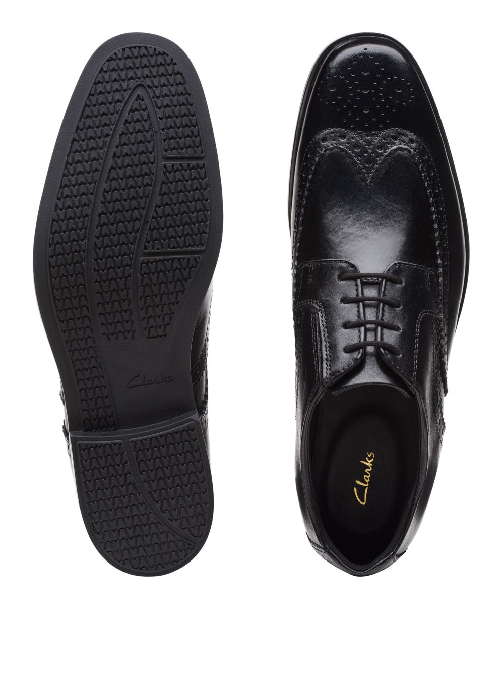 Scarpa Stringata Clarks Howard Wing da Uomo - Nero