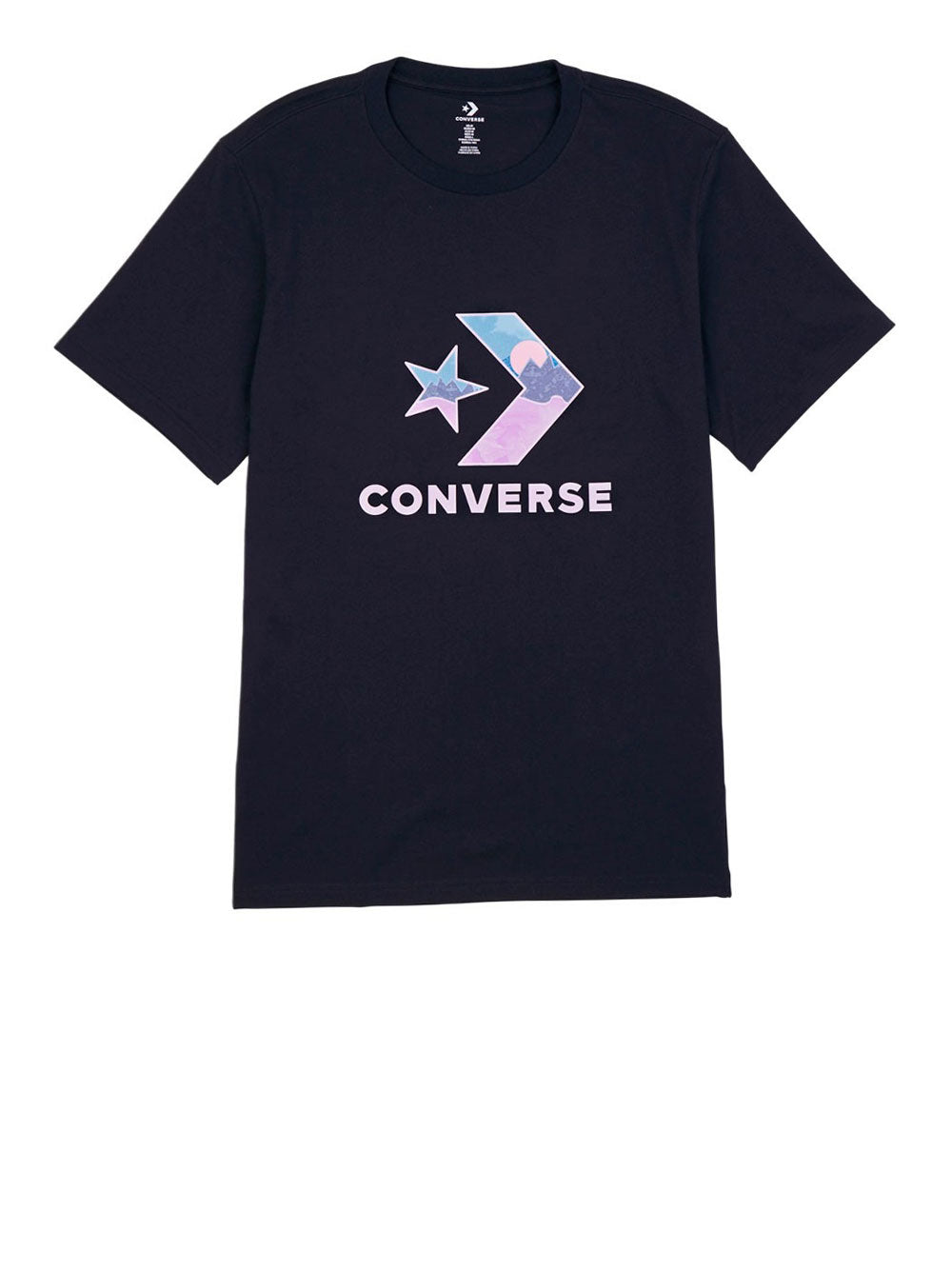 T-shirt Converse Star Chev Fill Landscape da Uomo - Nero