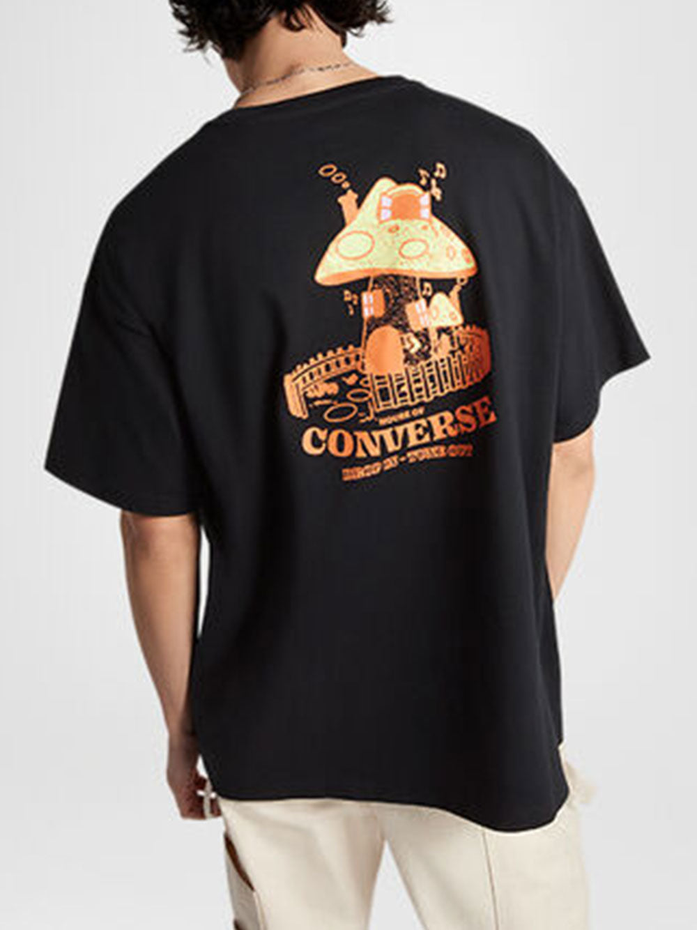 T-shirt Converse Mushroom House da Uomo - Nero