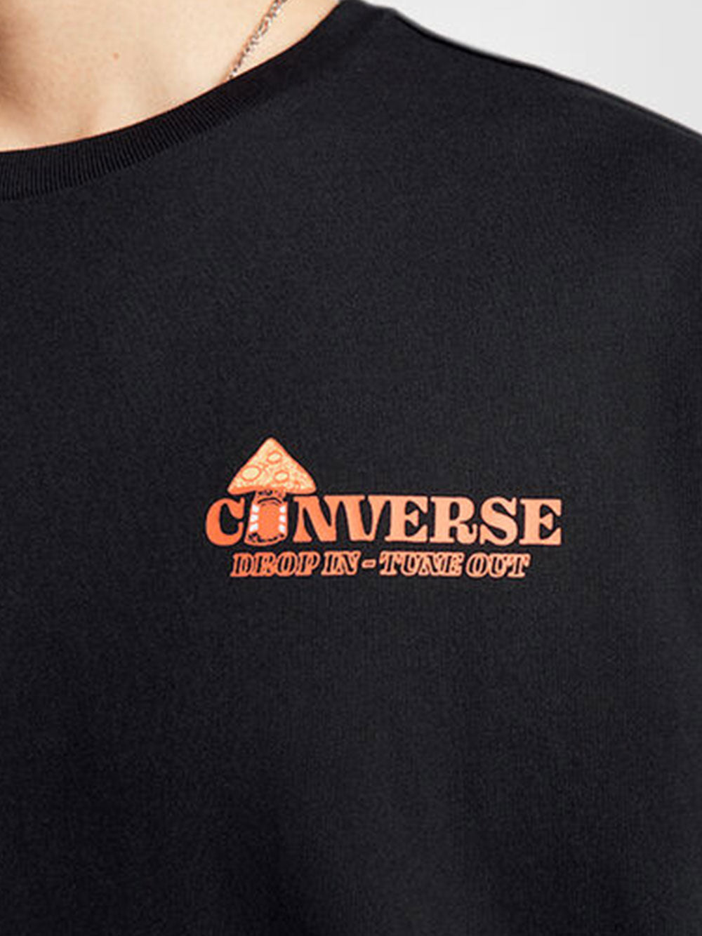 T-shirt Converse Mushroom House da Uomo - Nero