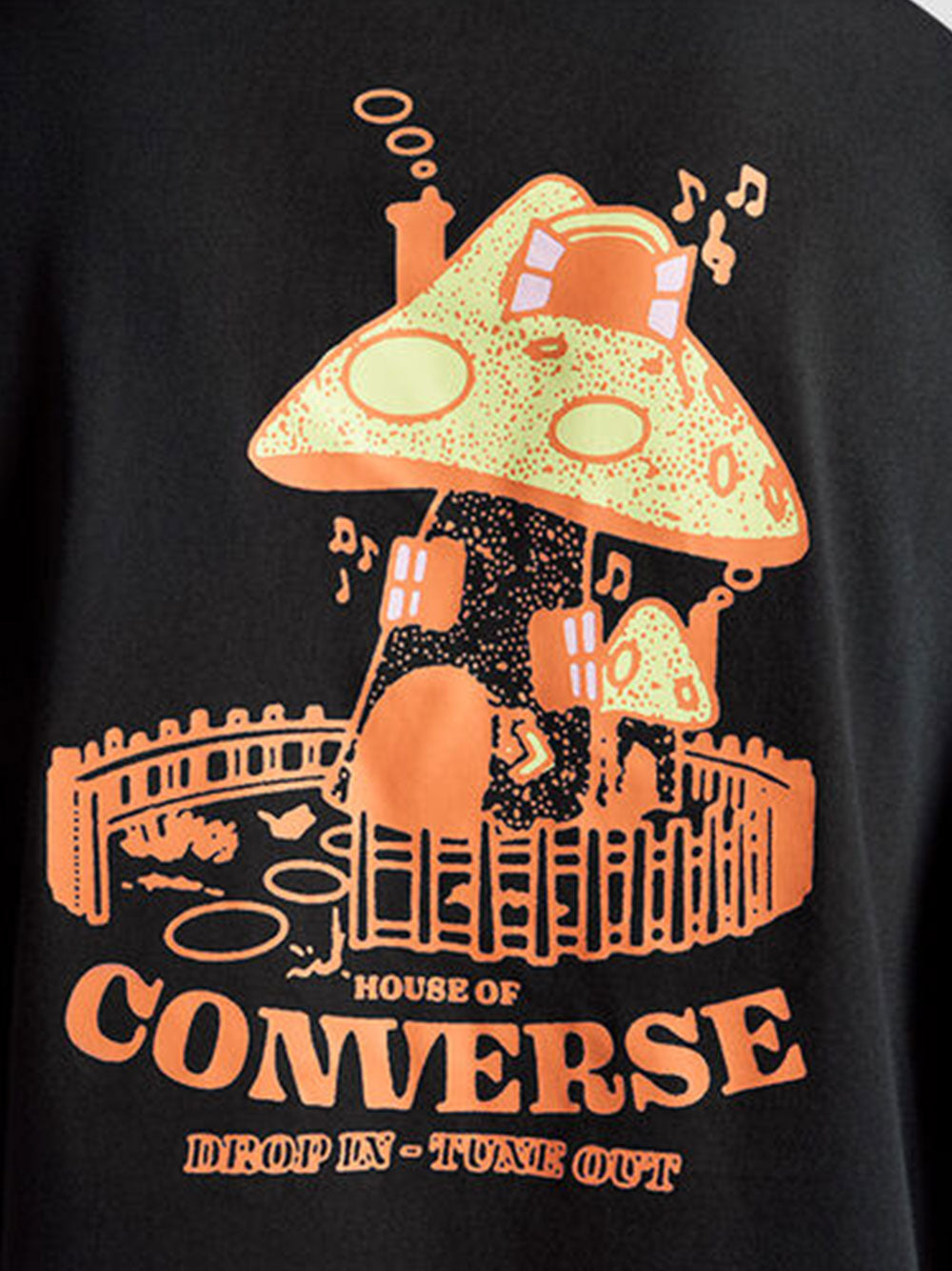 T-shirt Converse Mushroom House da Uomo - Nero